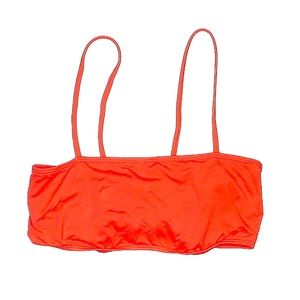 THE BIKINI LAB Red Swim Top Large Thin Straps Lace Up Back